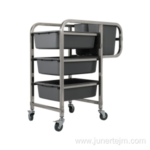 Square Tube Dirty Tableware Dishes Collection Utility Trolley